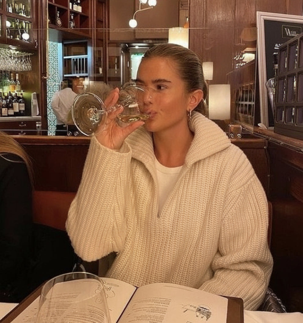 Denver Hayes Vintage Ribbed Half Zip Sweater, Large