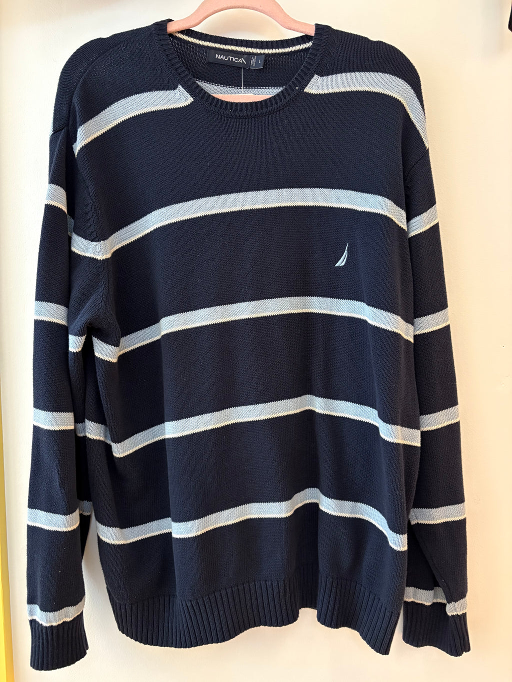 Nautica Vintage Stripe Knit Crew, Large