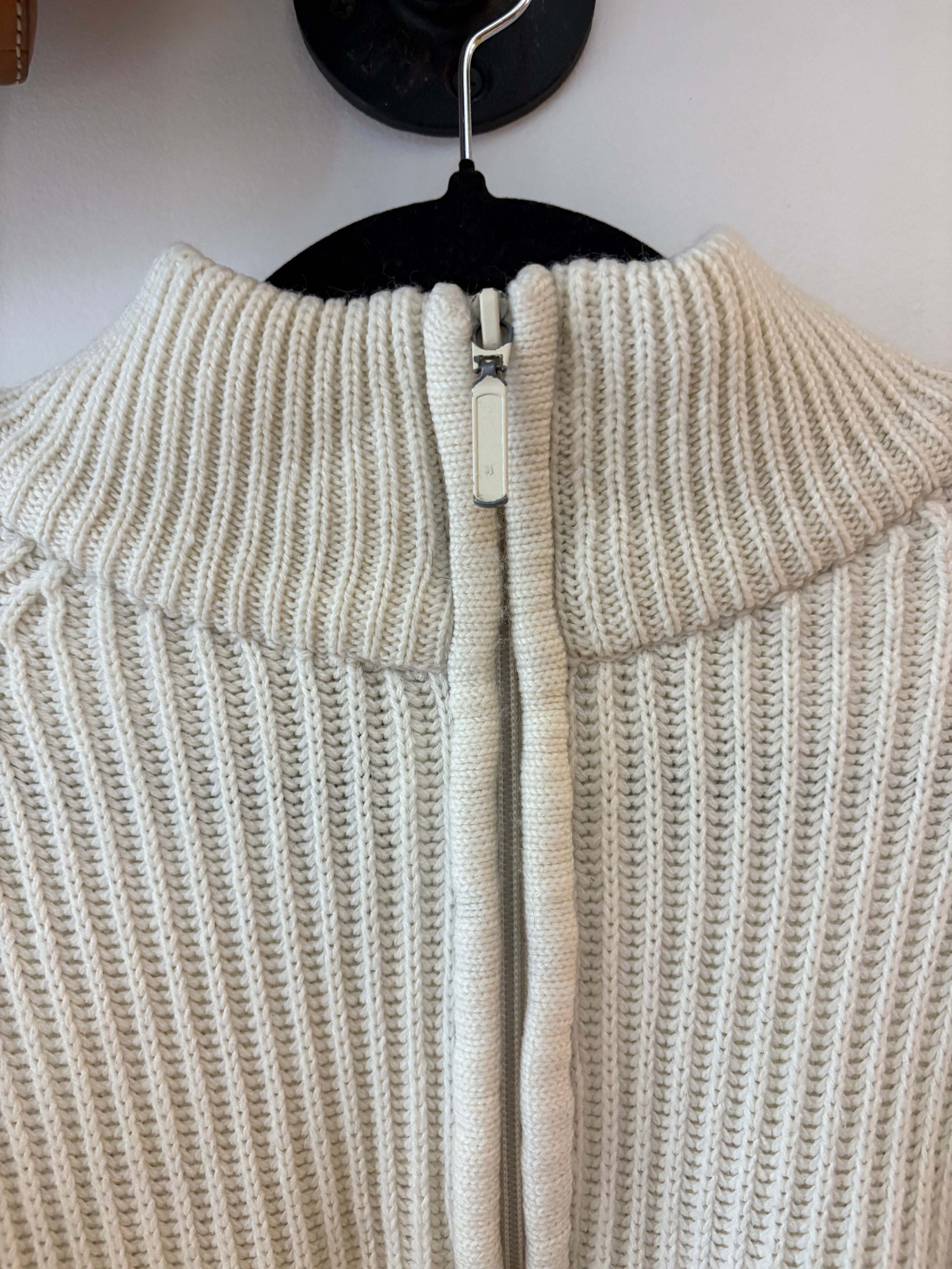 Denver Hayes Vintage Ribbed Half Zip Sweater, Large