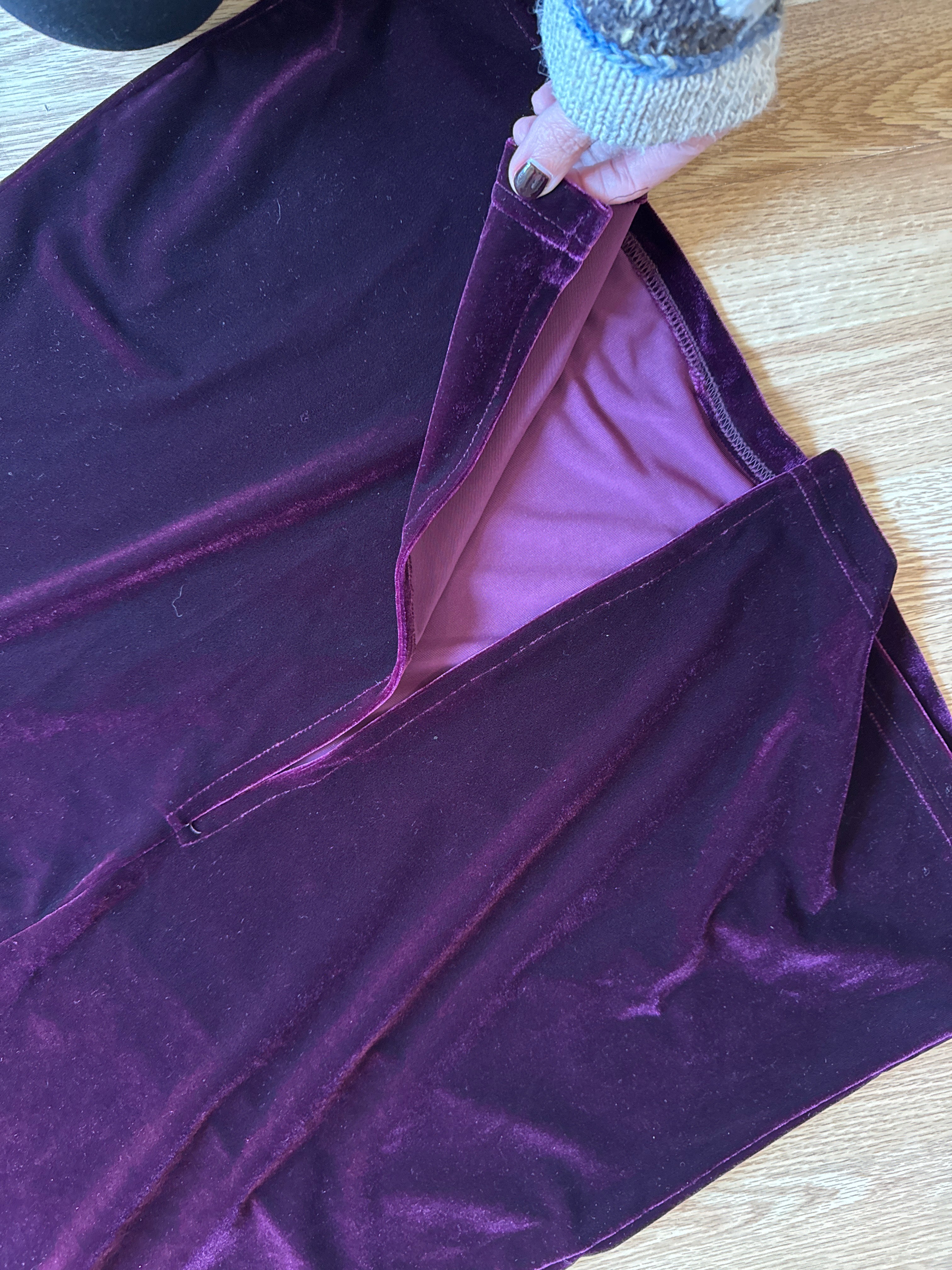 Vintage Velvet Maxi Skirt, XLarge