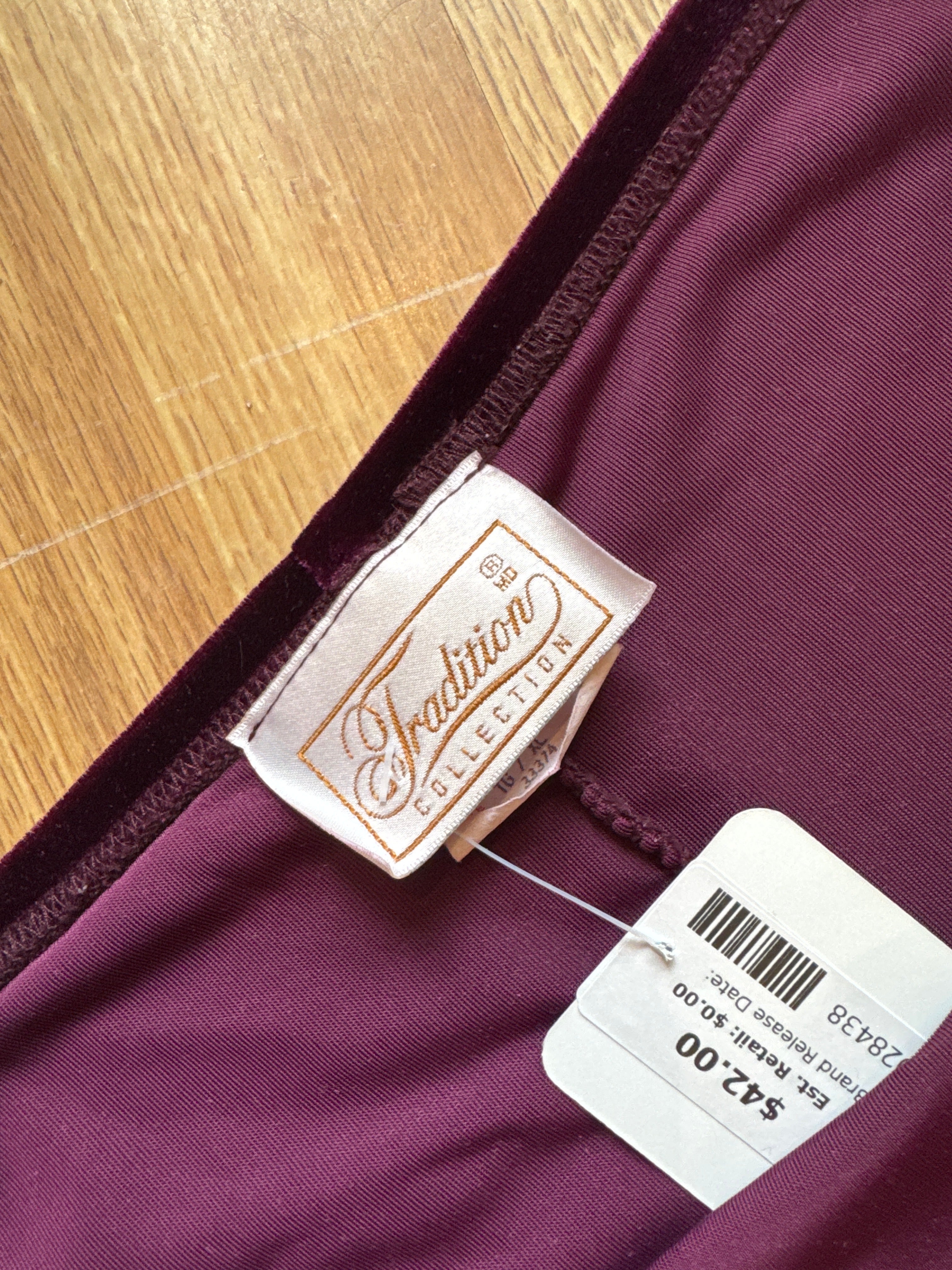 Vintage Velvet Maxi Skirt, XLarge