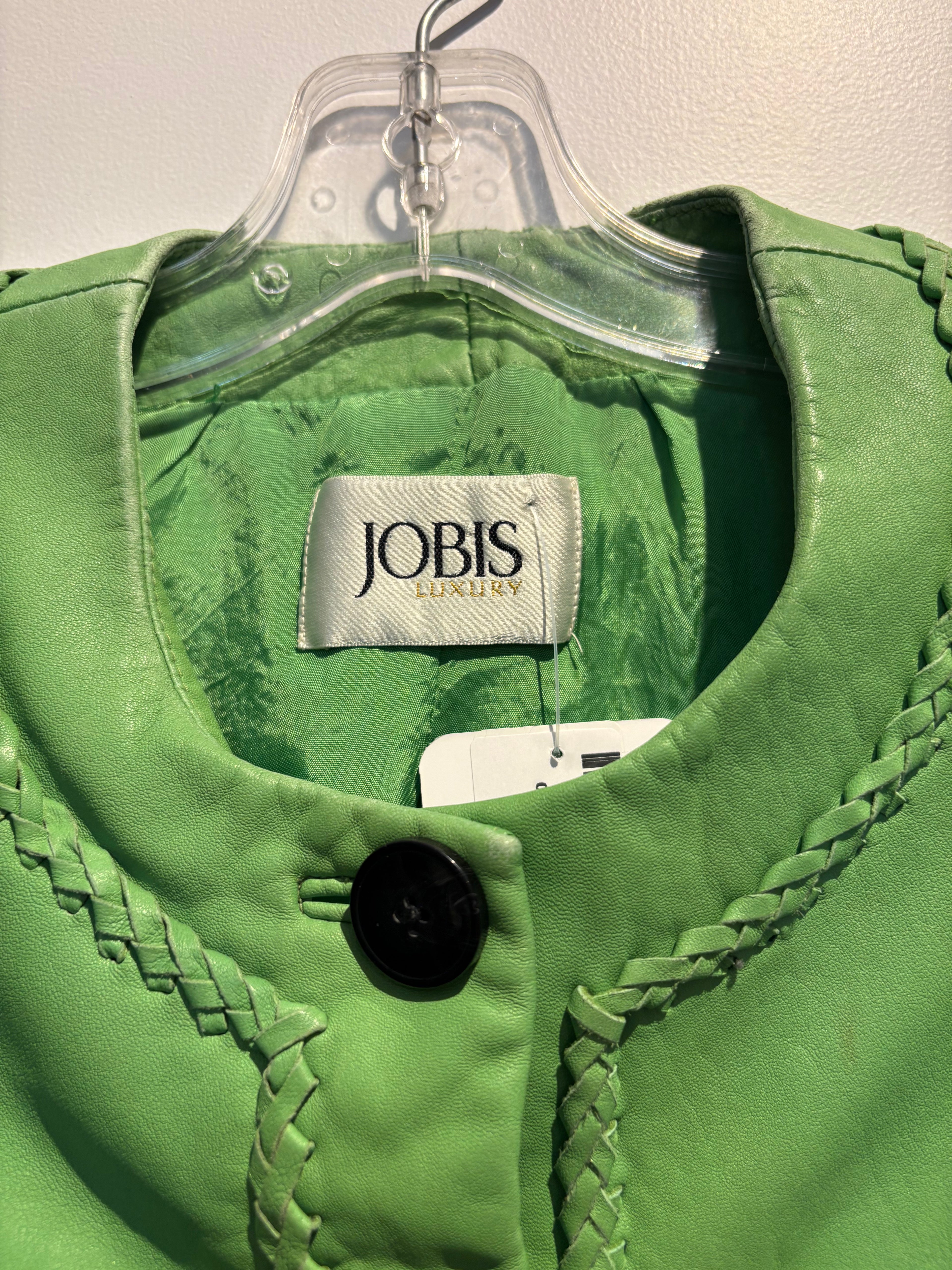 Vintage Cropped Leather Jacket, Small