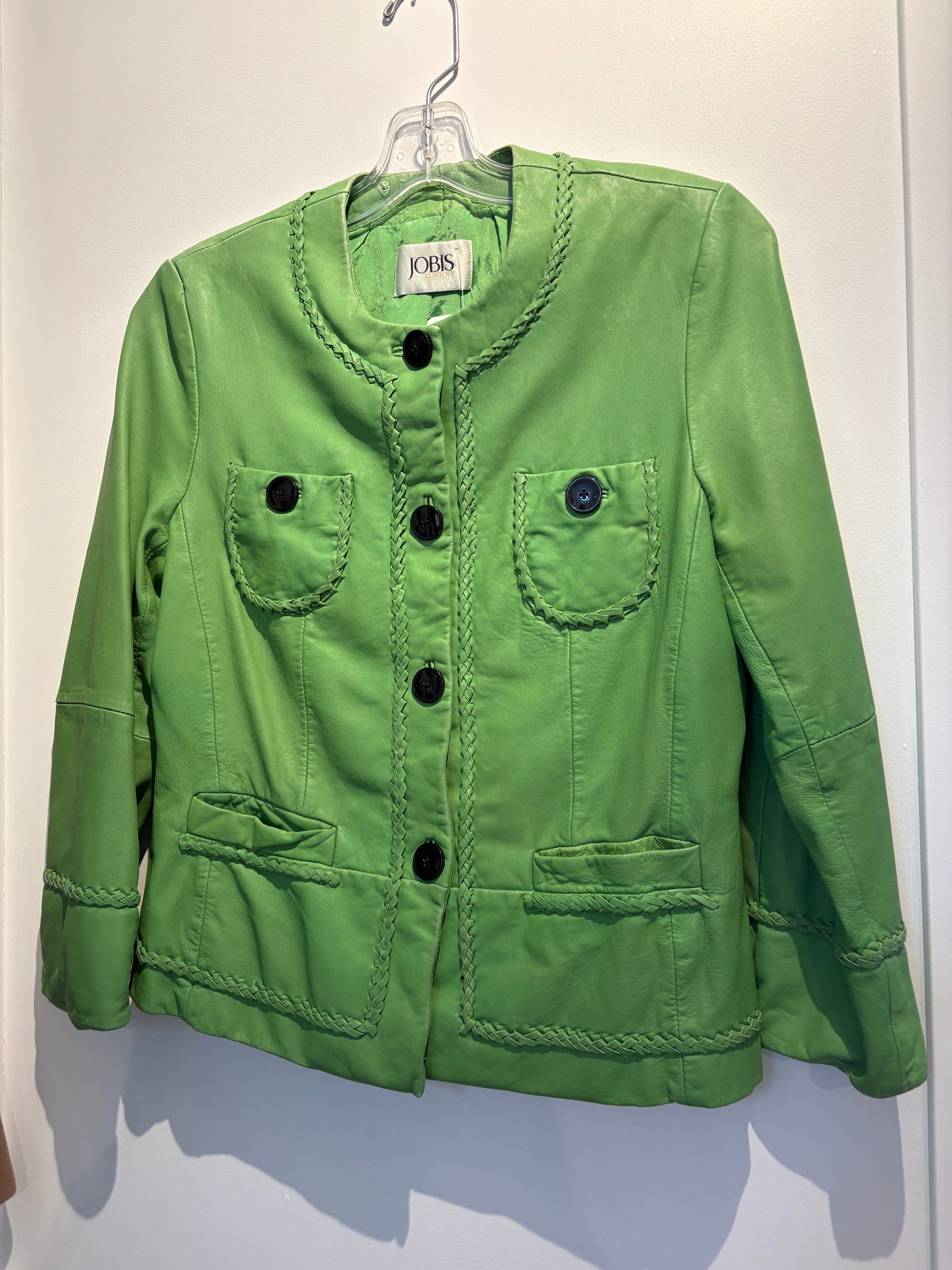 Vintage Cropped Leather Jacket, Small