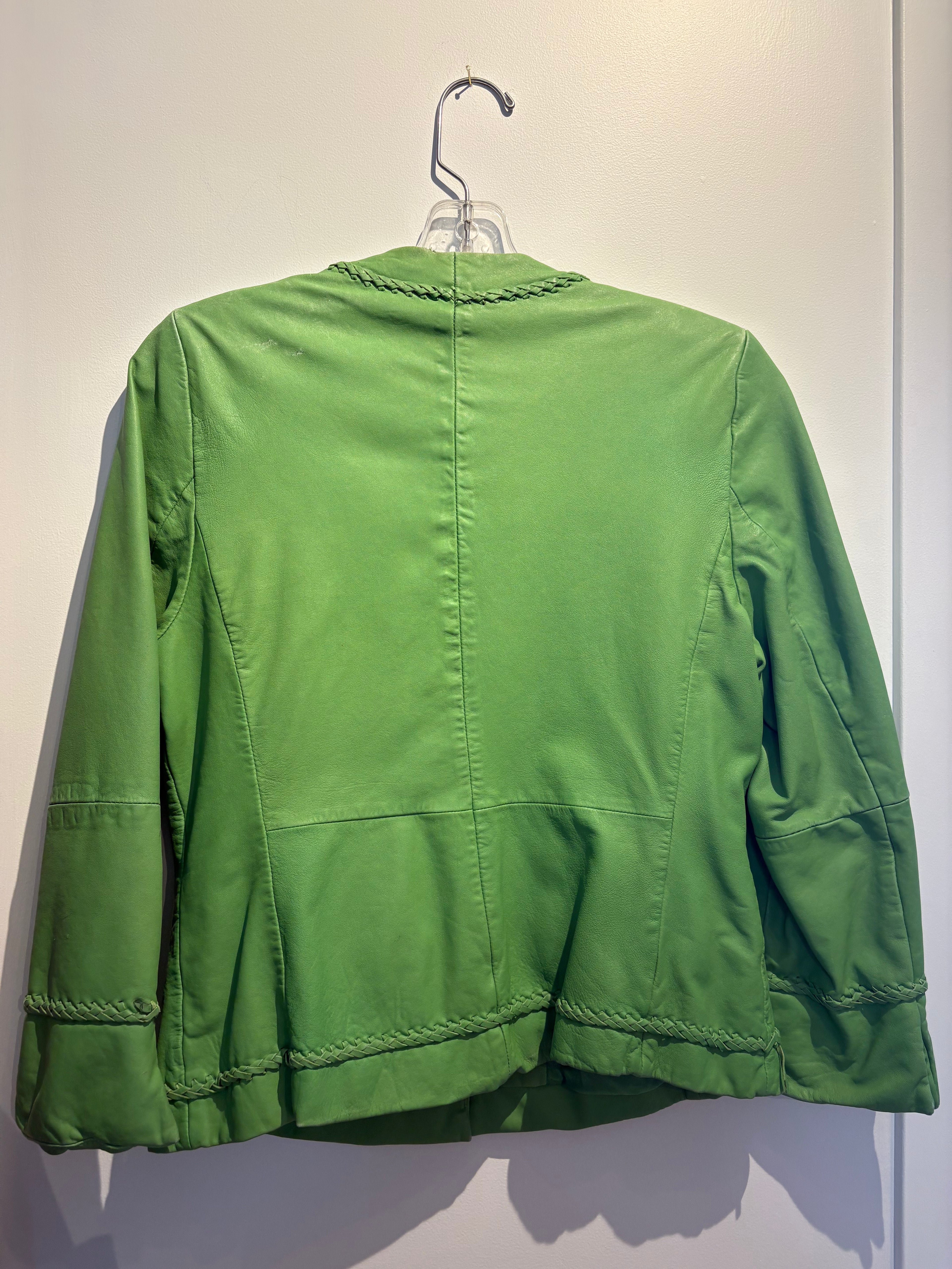 Vintage Cropped Leather Jacket, Small