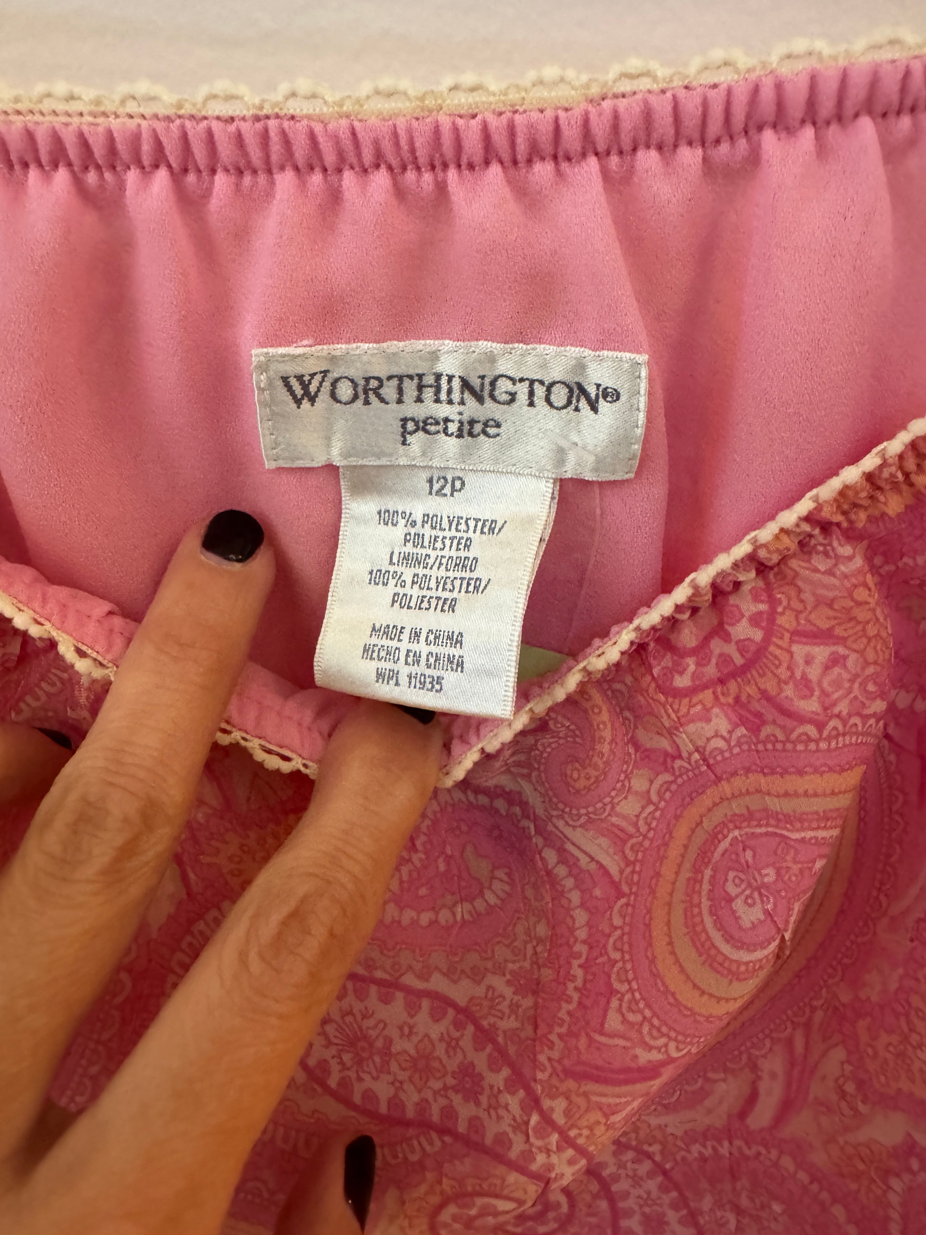 Worthington Vintage Y2K Paisley Skirt, 12P