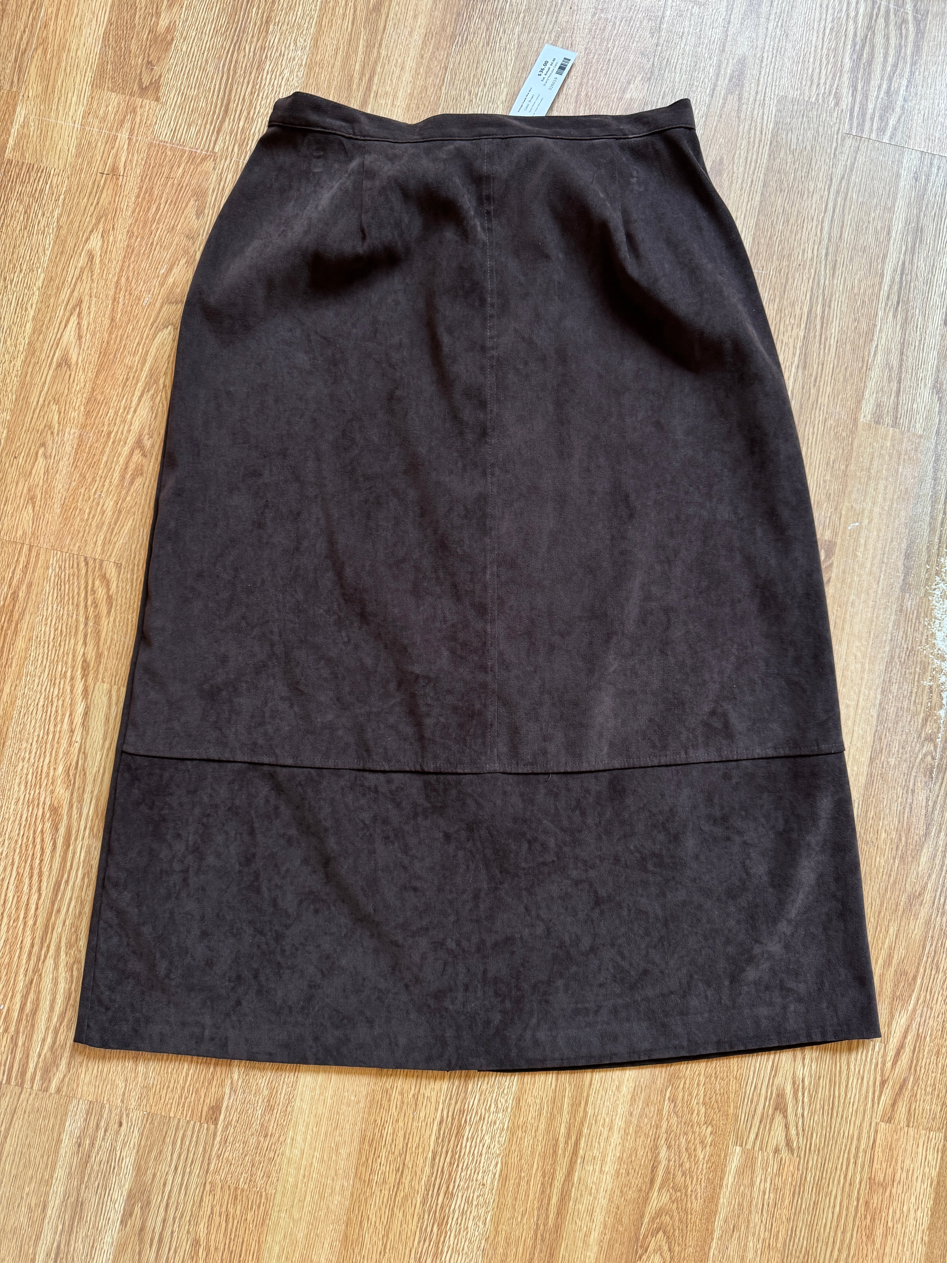 Premier Collection Vintage Suede Midi Skirt, Large (best guess)